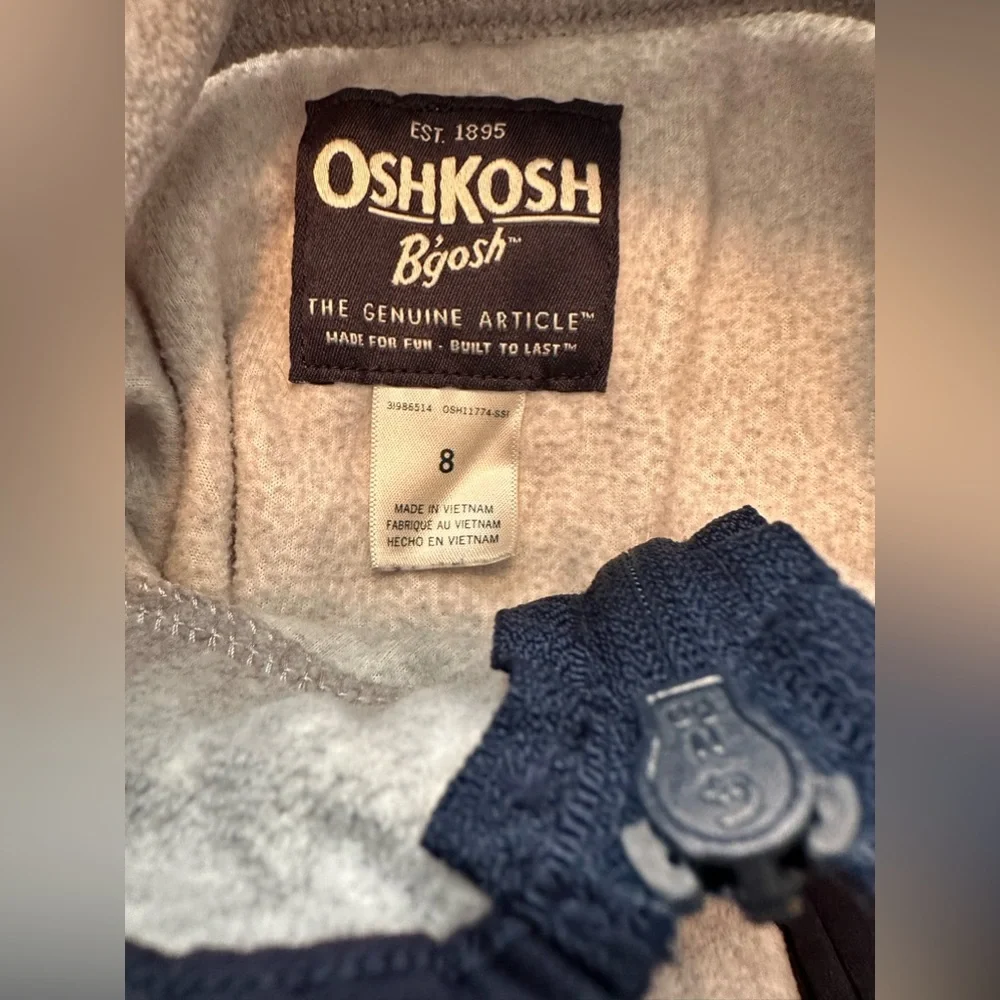 KIDS OshKosh B’Gosh Half-zip Fleece Pull-over - SIZE 8